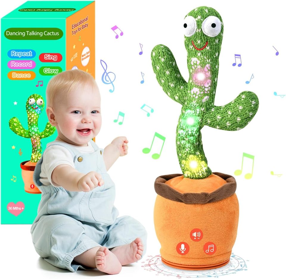 Tworiver Dancing Talking Cactus Baby Toys 0-6 3-6 6-12 12-18 Months. Toddler Boys Girls Gifts for 2 3 4 5 6 7 8 9 10 Month Old Baby Toy