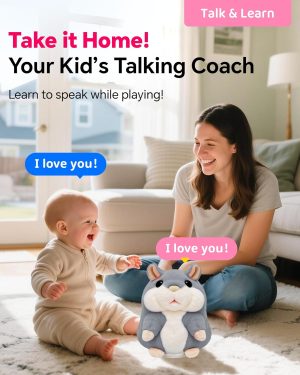 Tworiver Talking Hamster Toy. Repeats What You Say. Interactive Plush Toy for Toddlers.