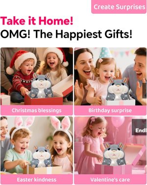Tworiver Talking Hamster Toy. Repeats What You Say. Interactive Plush Toy for Toddlers.