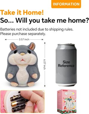 Tworiver Talking Hamster Toy. Repeats What You Say. Interactive Plush Toy for Toddlers.