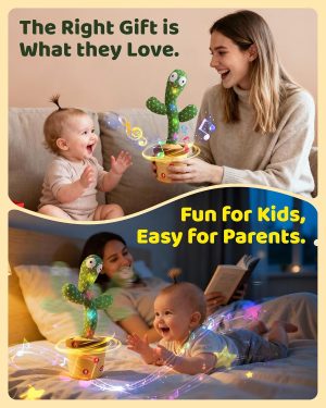 Tworiver Dancing Talking Cactus Baby Toys 0-6 3-6 6-12 12-18 Months. Toddler Boys Girls Gifts for 2 3 4 5 6 7 8 9 10 Month Old Baby Toy