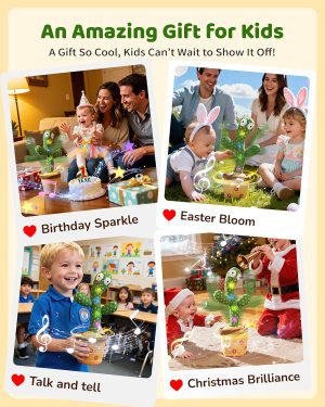 Tworiver Dancing Talking Cactus Baby Toys 0-6 3-6 6-12 12-18 Months. Toddler Boys Girls Gifts for 2 3 4 5 6 7 8 9 10 Month Old Baby Toy