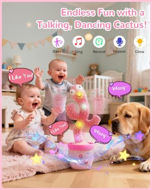 Tworiver Dancing Talking Cactus Toys for Toddler.Mimicking Cactus Toy for Baby Boys Girls 18 Months+