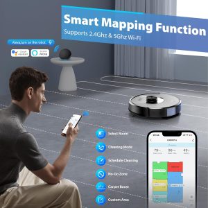 Tikom Robot Vacuum and Mop Combo. 6000Pa Automatic Robotic Vacuum Cleaner.