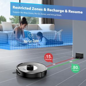 Tikom Robot Vacuum and Mop Combo. 6000Pa Automatic Robotic Vacuum Cleaner.